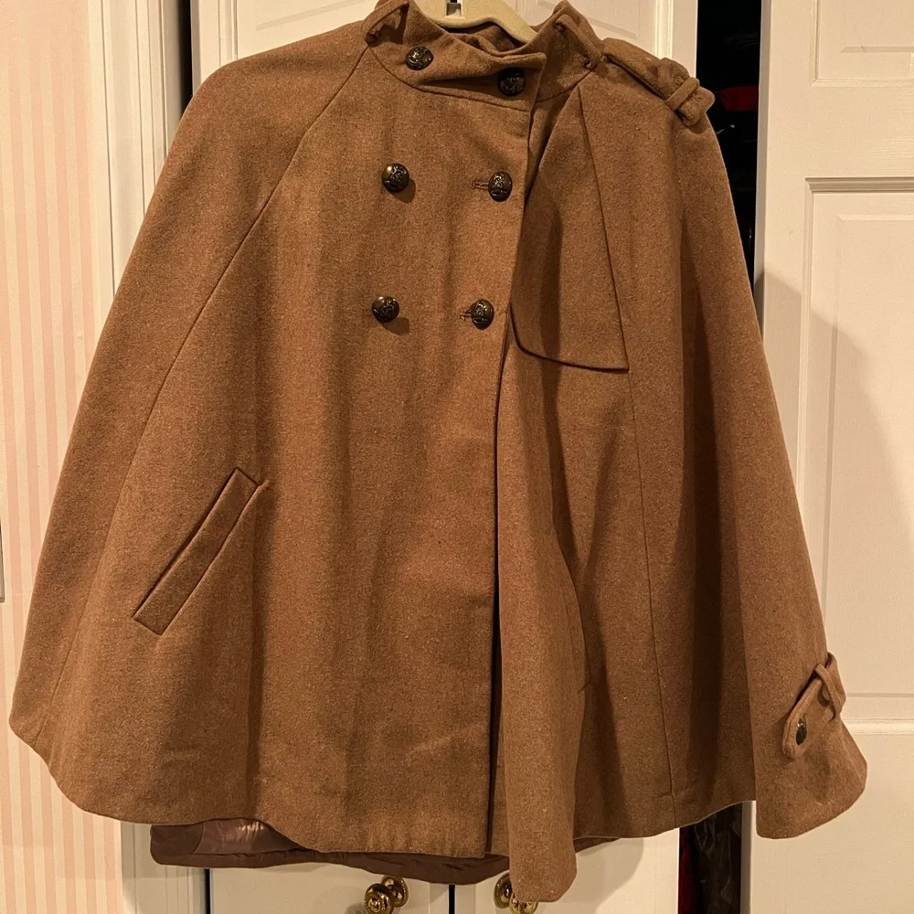 Beige Cape Coat - Picture 1 of 9